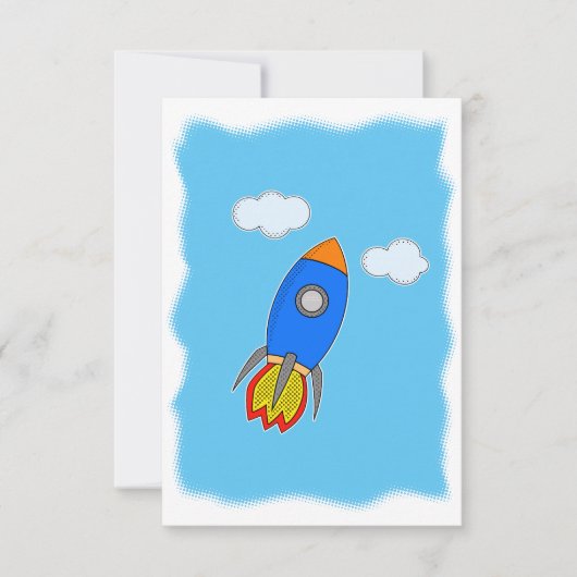 Carte Roquette De Dessin Dans Le Ciel Bleu (Devant)