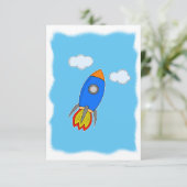 Carte Roquette De Dessin Dans Le Ciel Bleu (Debout devant)