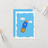 Carte Roquette De Dessin Dans Le Ciel Bleu (Devant/Arrière en situation)