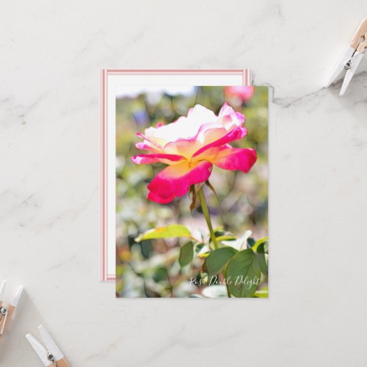 Carte Rosa Double Delight: Flat Card (Devant/Arrière en situation)