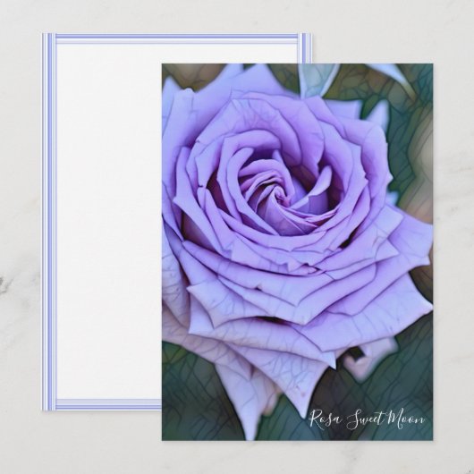 Carte Rosa Sweet Moon: Flat Card (Devant / Derrière)