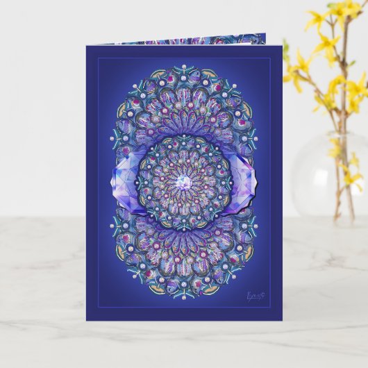 Carte Rosace bleue (Fleur jaune)