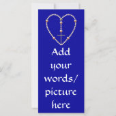 Carte Rosaire en forme de coeur "perles" (Dos)