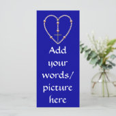 Carte Rosaire en forme de coeur "perles" (Debout devant)