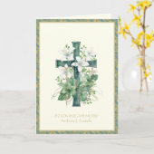 Carte Rosaire fleurie catholique prière de messe (Fleur jaune)