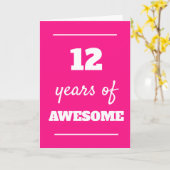 Carte rose 12e anniversaire (Fleur jaune)