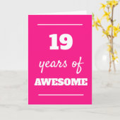 Carte rose 19e anniversaire (Fleur jaune)