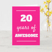 Carte rose 20e anniversaire (Fleur jaune)