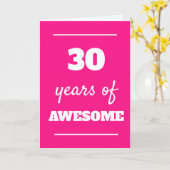Carte rose 30e anniversaire (Fleur jaune)
