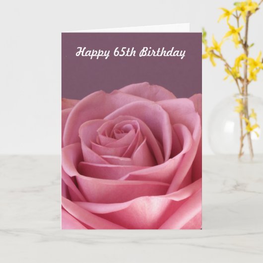 Carte rose 65e anniversaire (Fleur jaune)