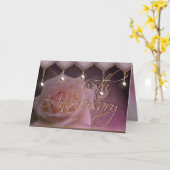 Carte rose 65e anniversaire (Fleur jaune)