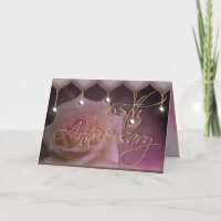 Carte rose 65e anniversaire