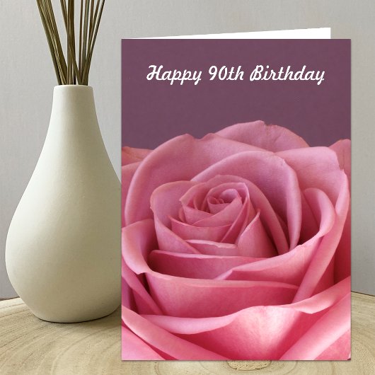 Carte rose 90e anniversaire