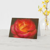 Carte Rose à flamme sur parchemin (Fleur jaune)