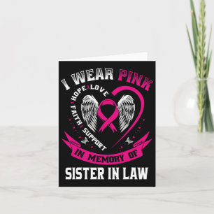 Carte Rose À la mémoire de ma belle-sœur Cancer du sein