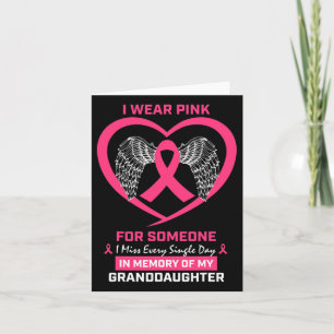 Carte Rose À la mémoire de ma petite-fille Cancer du sei