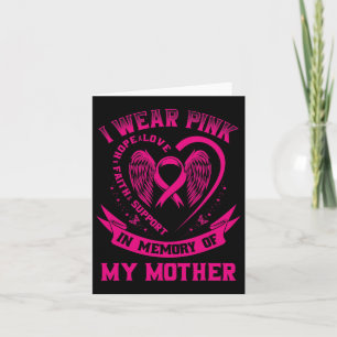 Carte Rose À la mémoire de maman cancer du sein Sensibil