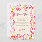 Carte rose Abstraite Merci moderne (Devant)