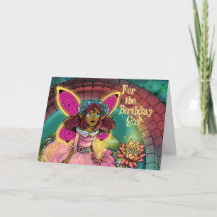 Carte Rose afro-américain Fairy Blue