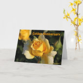 Carte Rose Anniversaire d'or (Fleur jaune)