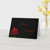 Carte Rose : Anniversaire Rouge (Fleur jaune)