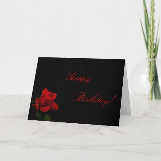 Carte Rose : Anniversaire Rouge (Devant)