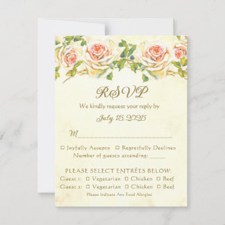 Carte Rose antique 4,25 x 5,5 RSVP 1