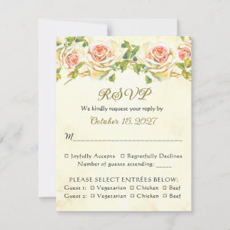 Carte Rose antique 4,25 x 5,5 RSVP 2