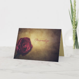 Carte Rose antique avec Arrière - plan d'or Personnalise