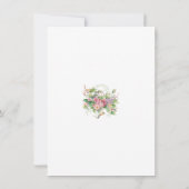 Carte Rose Aquarelle Fleur Oiseau (Dos)