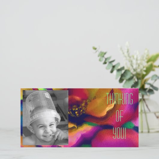 Carte Rose arc-en-ciel (Debout devant)