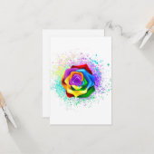 Carte Rose arc-en-ciel coloré (Devant/Arrière en situation)