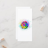 Carte Rose arc-en-ciel coloré (Devant/Arrière en situation)