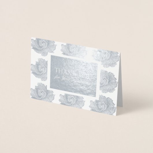 Carte Rose Argent Tapestry Sympathy Merci Foil (Devant)