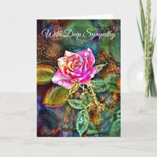 Carte Rose Artsy et Larmes Sympathie Note Card