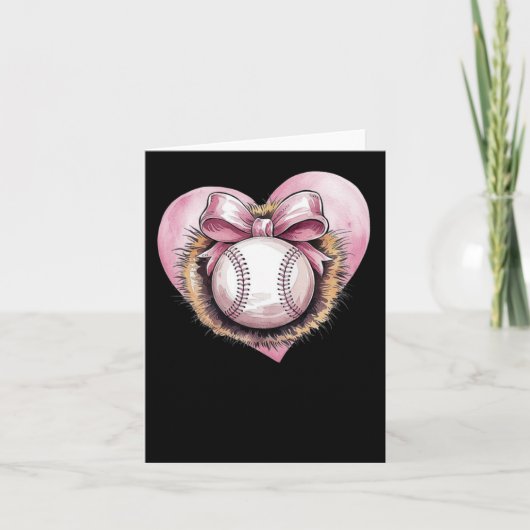 Carte Rose Avec Bow Et Coeur - Sote Softball Aesthétique (Devant)