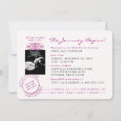 Carte rose Baby shower d'aventure Passeport (Dos)