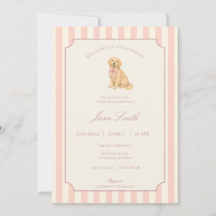 Carte Rose Bienvenue Nouvel Ami Golden Retriever