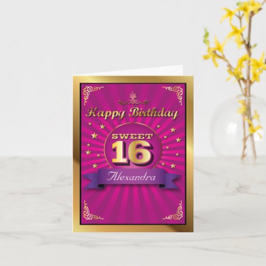 Carte Rose Big Bash Sweet 16 (Fleur jaune)