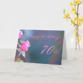 Carte Rose Birthday 70 ans (Fleur jaune)