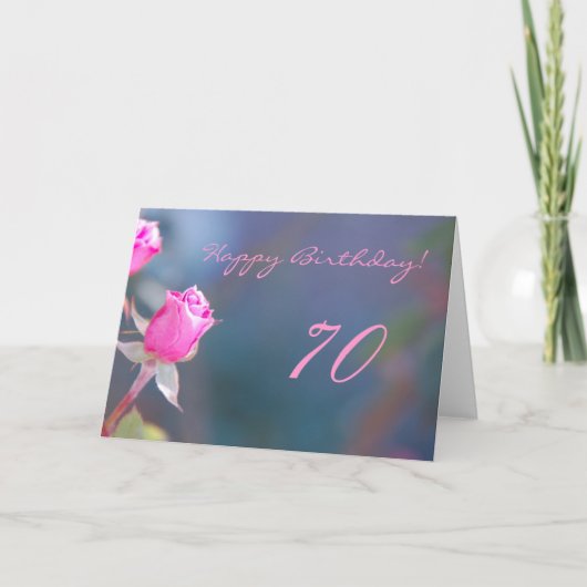 Carte Rose Birthday 70 ans (Devant)