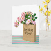 Carte Rose Birthday Roses pour grand-mère (Fleur jaune)