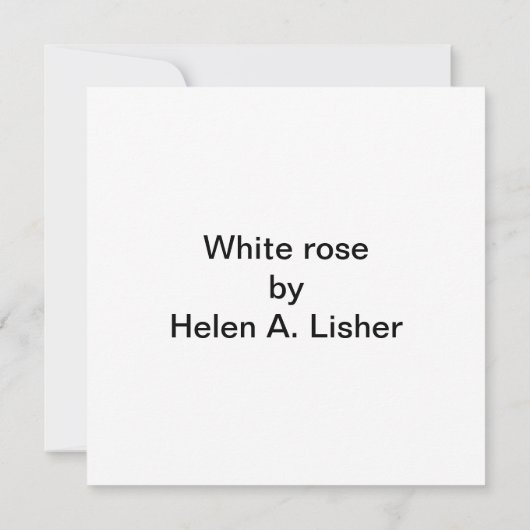 Carte Rose blanche (Dos)