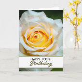 Carte Rose blanche chic 100e anniversaire (Fleur jaune)