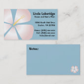 Carte rose/blanche de contact de maman de fleurs (Devant / Derrière)