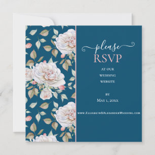 Carte Rose blanche romantique sur RSVP de site web de ma
