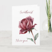 Carte Rose blanche rouge Amour de douceur (Devant)