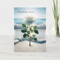Rose Blanche Sympathique Dans Le Sable De Plage