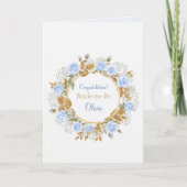 Carte Rose bleu baisé d'or (Devant)