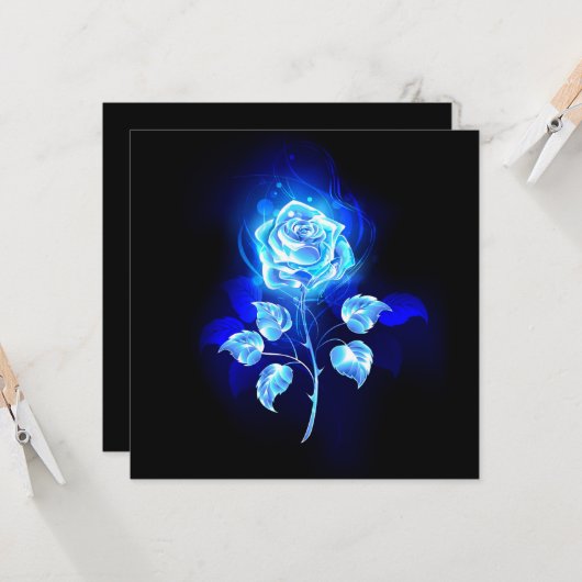 Carte Rose bleu brûlant (Devant/Arrière en situation)